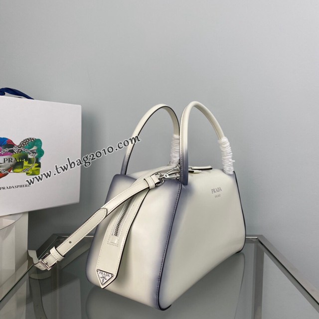 Prada專櫃2022秋冬新款亮面小牛皮手提包 1BA365 普拉達大號手提肩背女包 csp1581